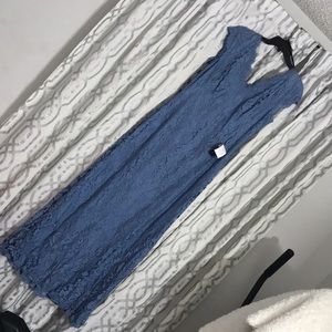Long blue lace gown
